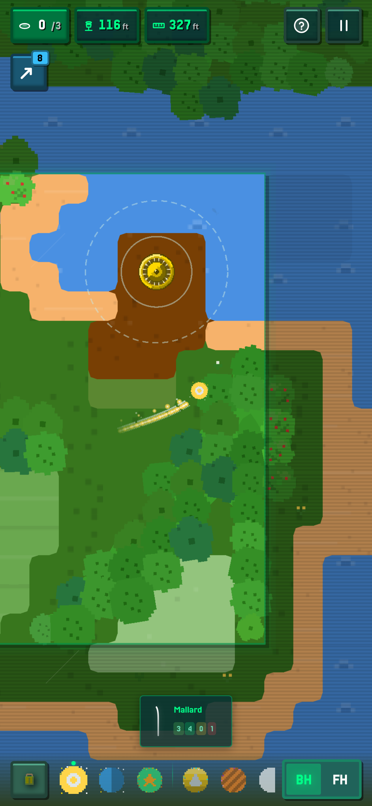 Gameplay on a temperate course