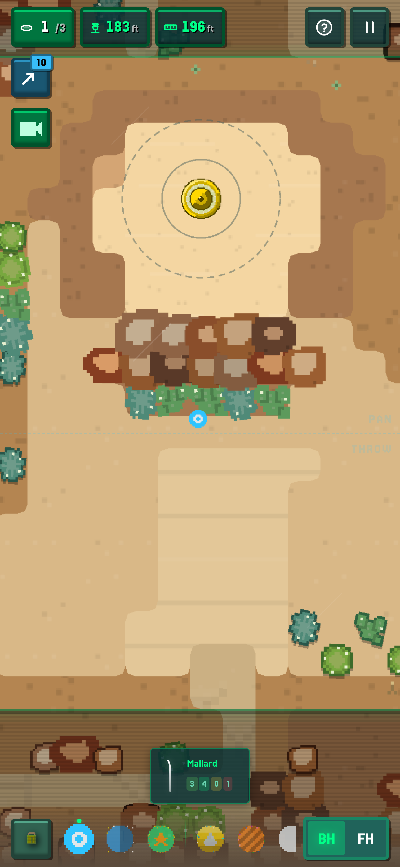 Gameplay on a desert course