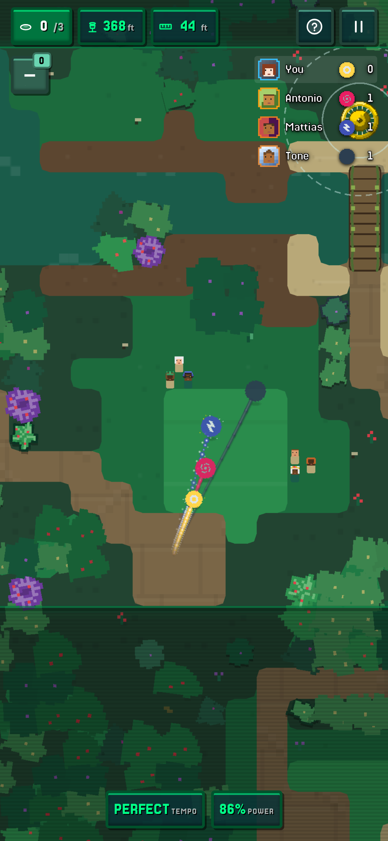 Gameplay on a jungle course